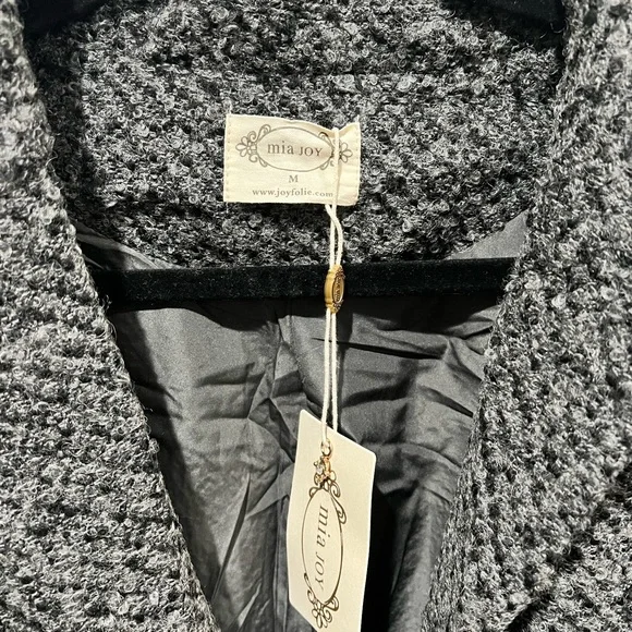 Mia Joy Classic Women's Charcoal Blazer Jacket Size M NWT - Picture 2 of 4